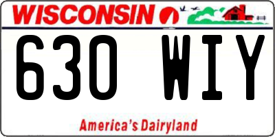 WI license plate 630WIY