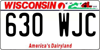 WI license plate 630WJC