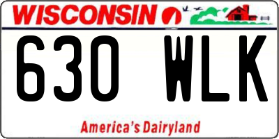 WI license plate 630WLK