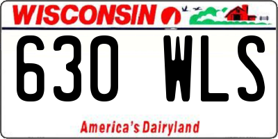 WI license plate 630WLS