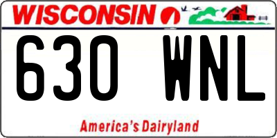 WI license plate 630WNL
