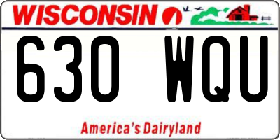 WI license plate 630WQU