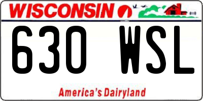 WI license plate 630WSL