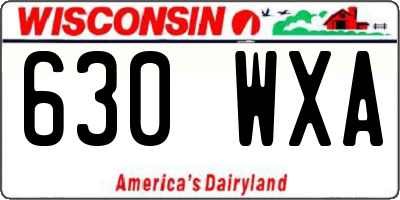 WI license plate 630WXA