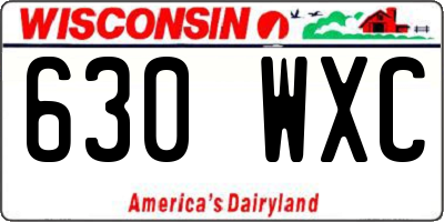 WI license plate 630WXC