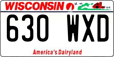 WI license plate 630WXD