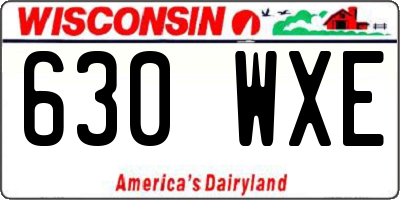 WI license plate 630WXE
