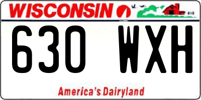 WI license plate 630WXH