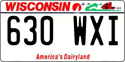 WI license plate 630WXI