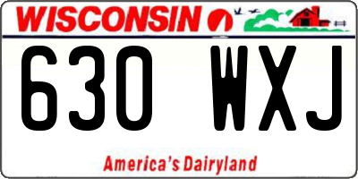 WI license plate 630WXJ