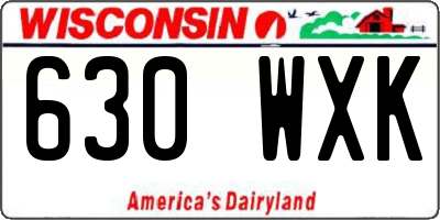 WI license plate 630WXK