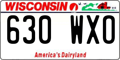 WI license plate 630WXO