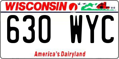 WI license plate 630WYC