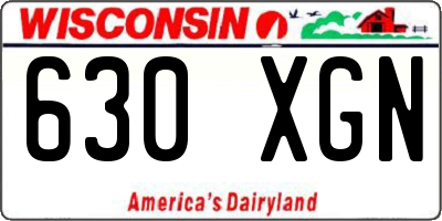 WI license plate 630XGN