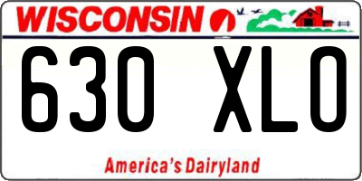 WI license plate 630XLO
