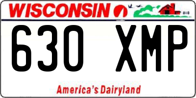 WI license plate 630XMP