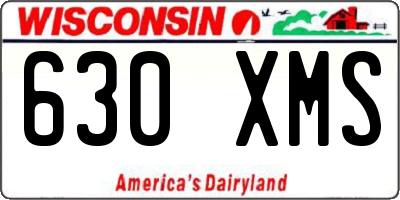 WI license plate 630XMS