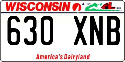 WI license plate 630XNB