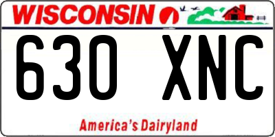WI license plate 630XNC