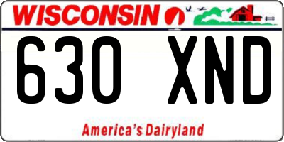 WI license plate 630XND