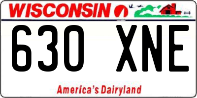WI license plate 630XNE