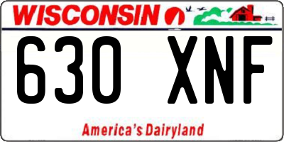 WI license plate 630XNF