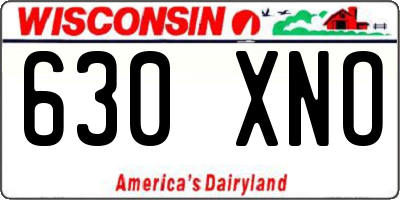 WI license plate 630XNO