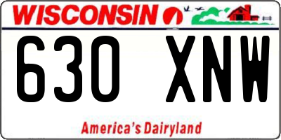 WI license plate 630XNW
