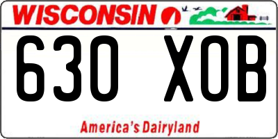 WI license plate 630XOB
