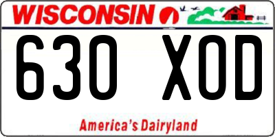 WI license plate 630XOD