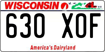 WI license plate 630XOF