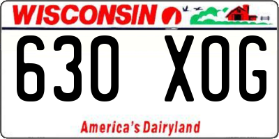 WI license plate 630XOG