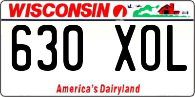 WI license plate 630XOL