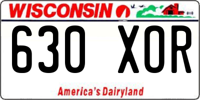 WI license plate 630XOR