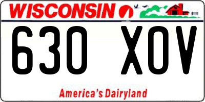 WI license plate 630XOV