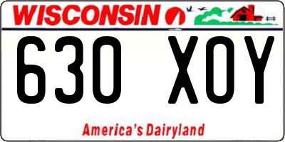 WI license plate 630XOY