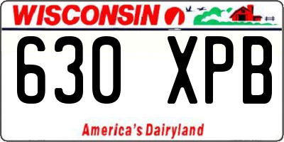 WI license plate 630XPB