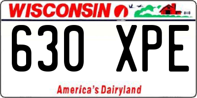 WI license plate 630XPE