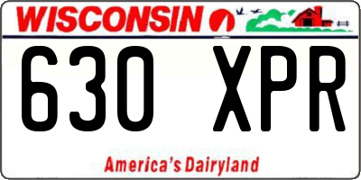 WI license plate 630XPR