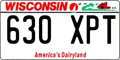 WI license plate 630XPT