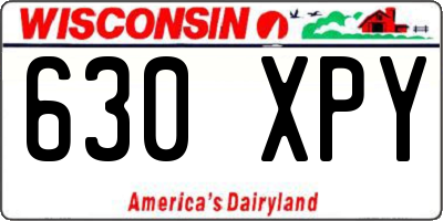 WI license plate 630XPY