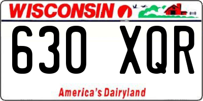 WI license plate 630XQR