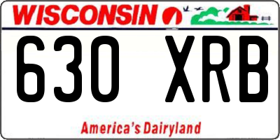 WI license plate 630XRB