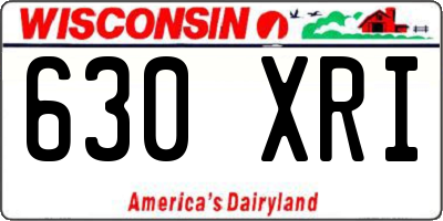 WI license plate 630XRI