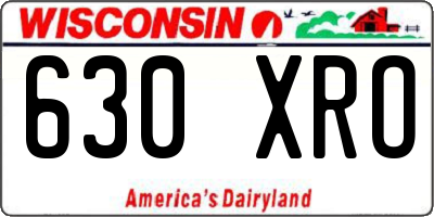 WI license plate 630XRO