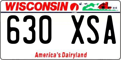 WI license plate 630XSA