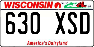 WI license plate 630XSD