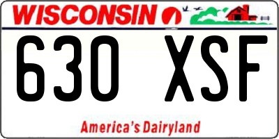 WI license plate 630XSF