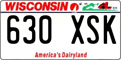 WI license plate 630XSK