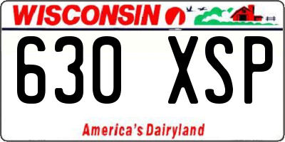 WI license plate 630XSP